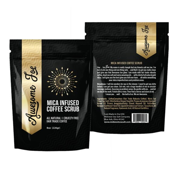 Awesome Joe - All Natural Mica Infused Coffee Scrub - 8oz - Picture 3 of 5